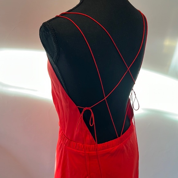 BRAND NEW !! Anna October Red Backless Maxi Dress with Straps SILK - Picture 8 of 11